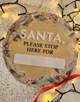 Santa Please Stop Here Disc - Christmas Hanging Decoration - The Willow Corner