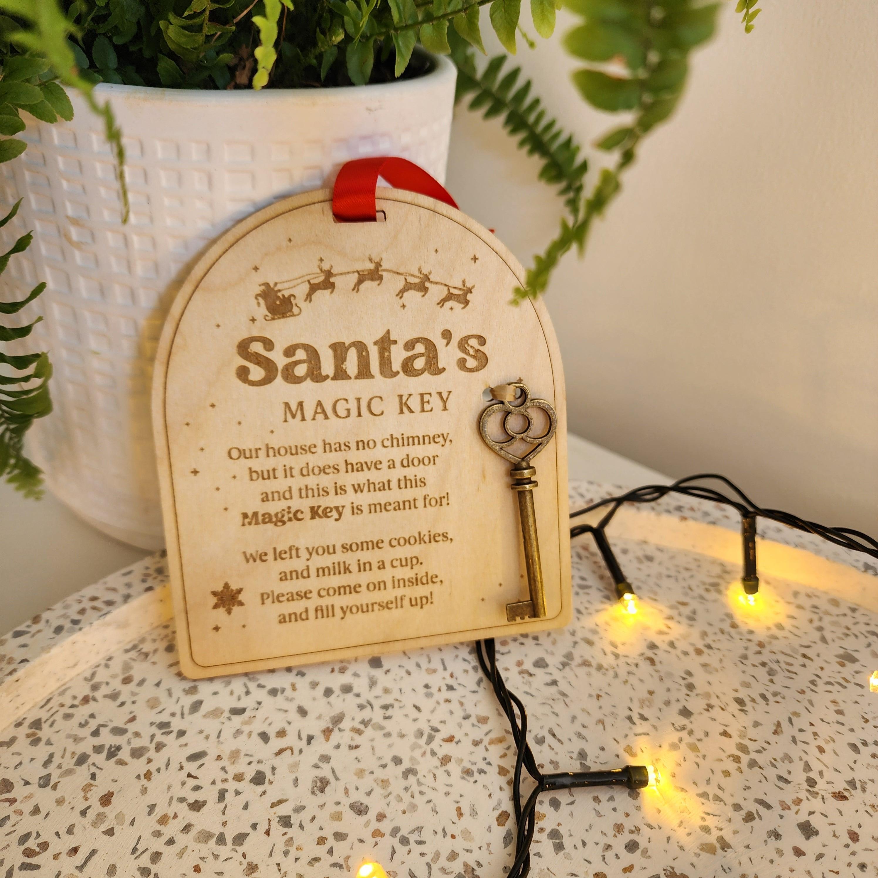 Santa&#39;s Magic Key Holder - Christmas Hanging Chimney Tree Decoration - The Willow Corner