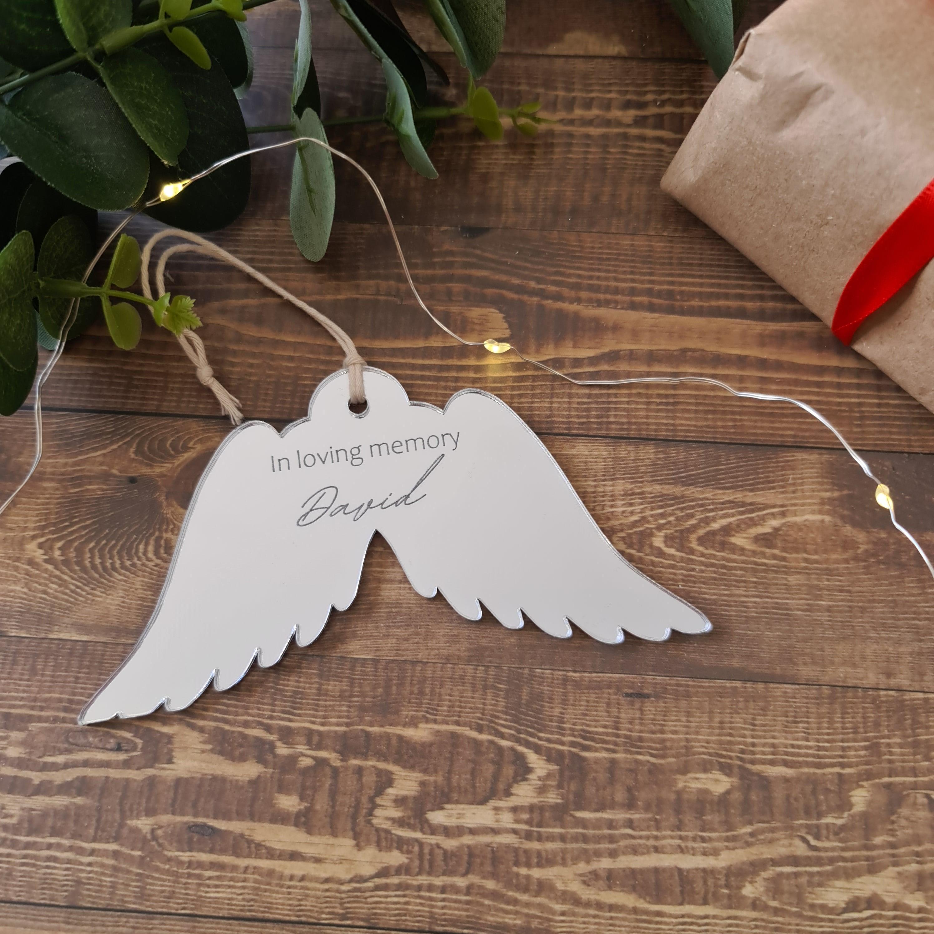 Angel Wings Bauble Ornament - Personalised - The Willow Corner