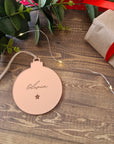 Classic Round Mirrored Bauble Ornament - Personalised - The Willow Corner