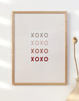 Coloured XOXO Print - Neutral Valentine's Day Home Decor Poster - Quote Print Poster - The Willow Corner