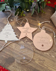 First Christmas Mirrored Round Bauble Ornament - Personalised - The Willow Corner