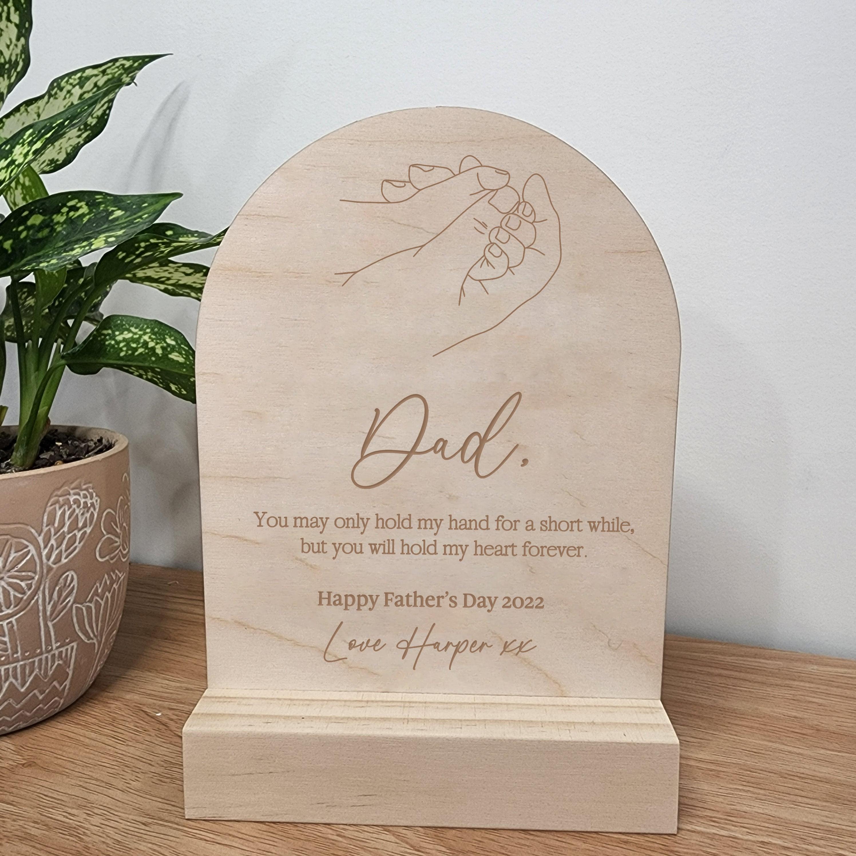 Little Hands - Personalised Line Art Arch Quote - Father's Day Gift - The Willow Corner