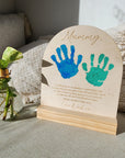 Mummy Handprint Sign - Personalised Wooden Arch Plaque - Mother's Day Gift - The Willow Corner