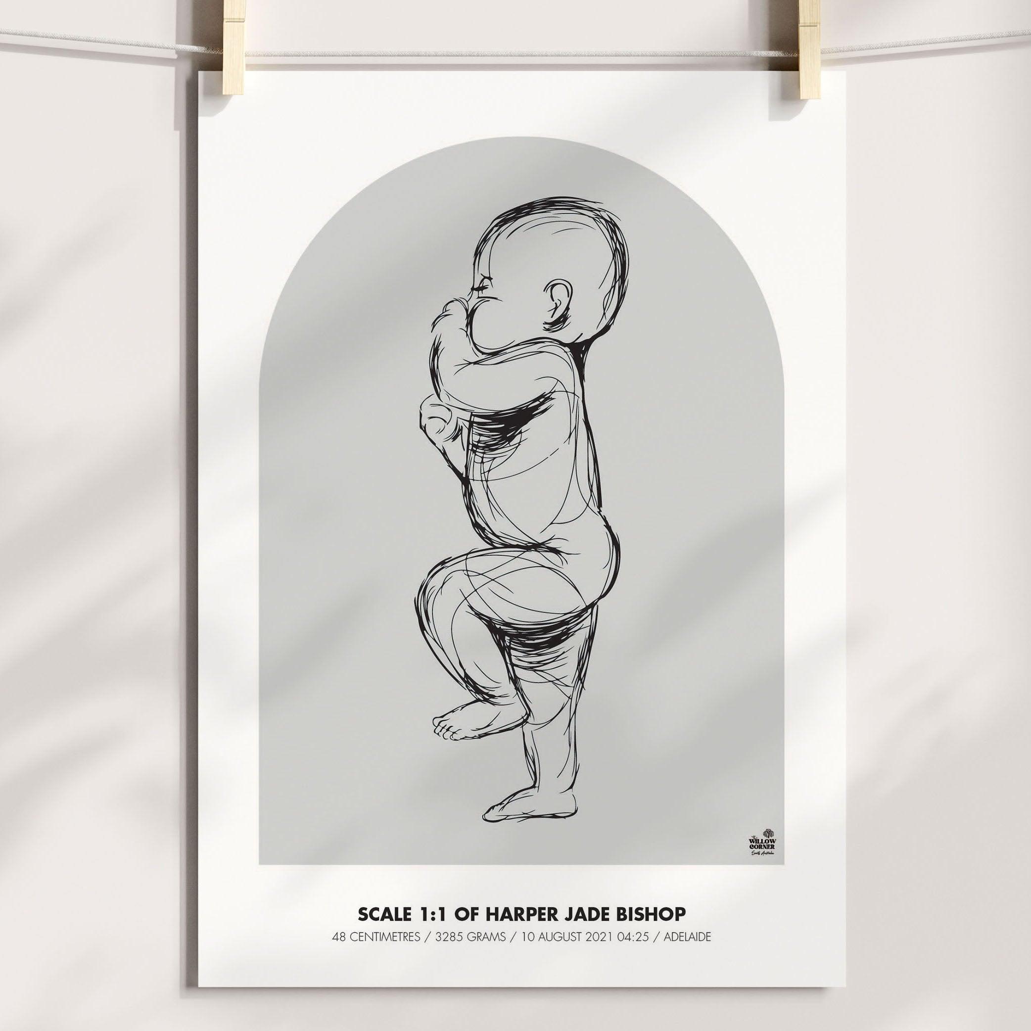 NEW 2023 - 1:1 Scale Arch Birth Poster - Personalised Poster - The Willow Corner