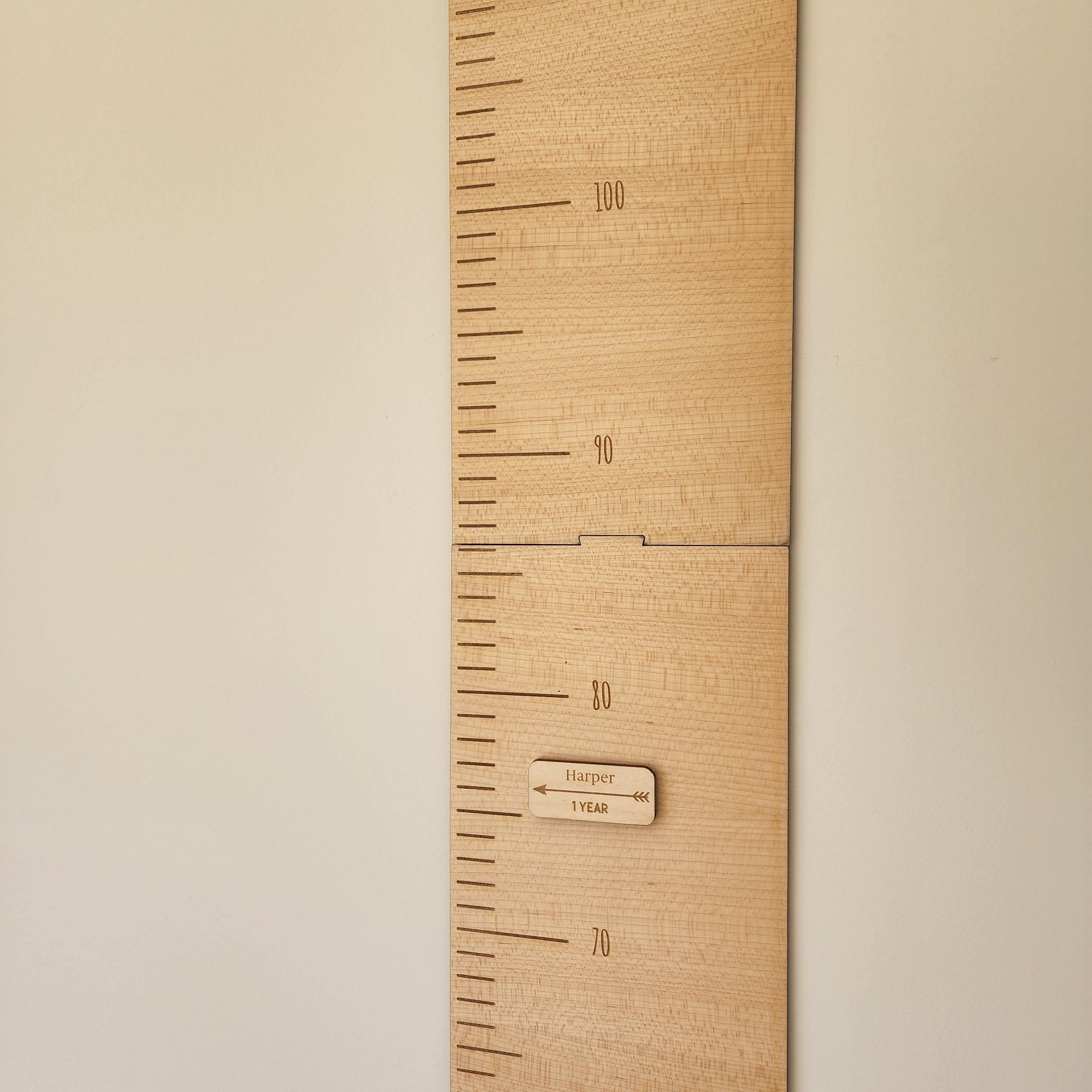 Growth Chart Wooden Personalised Wooden Growth Chart / Height Ruler