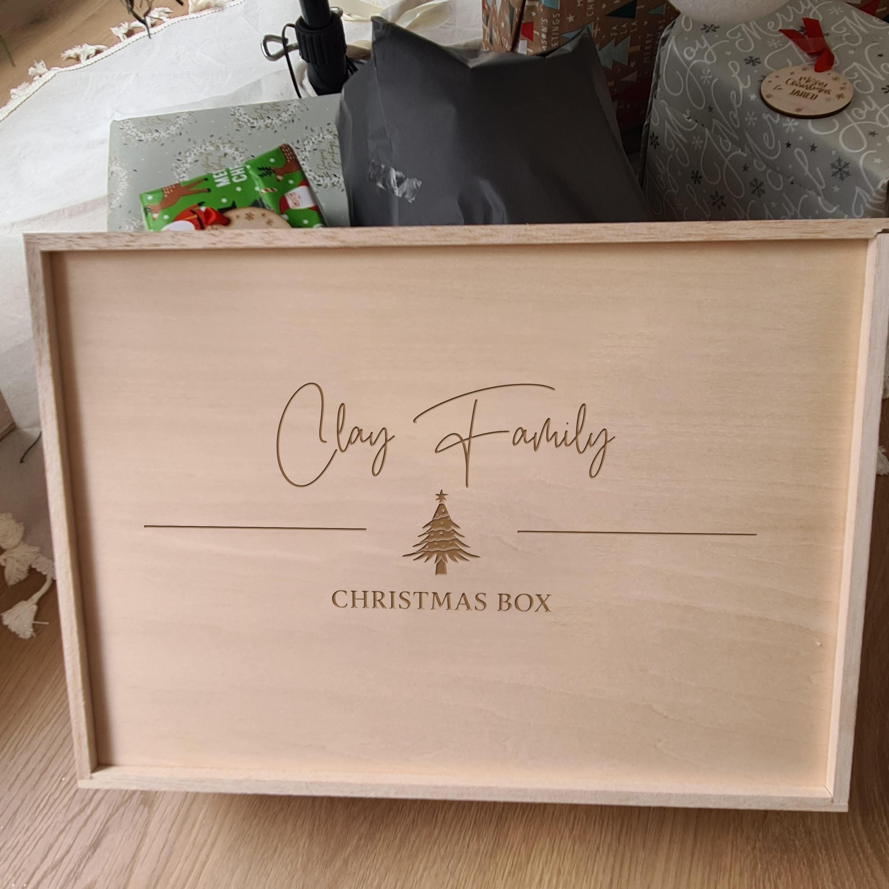Personalised Christmas Keepsake Box - Elegant Family - The Willow Corner