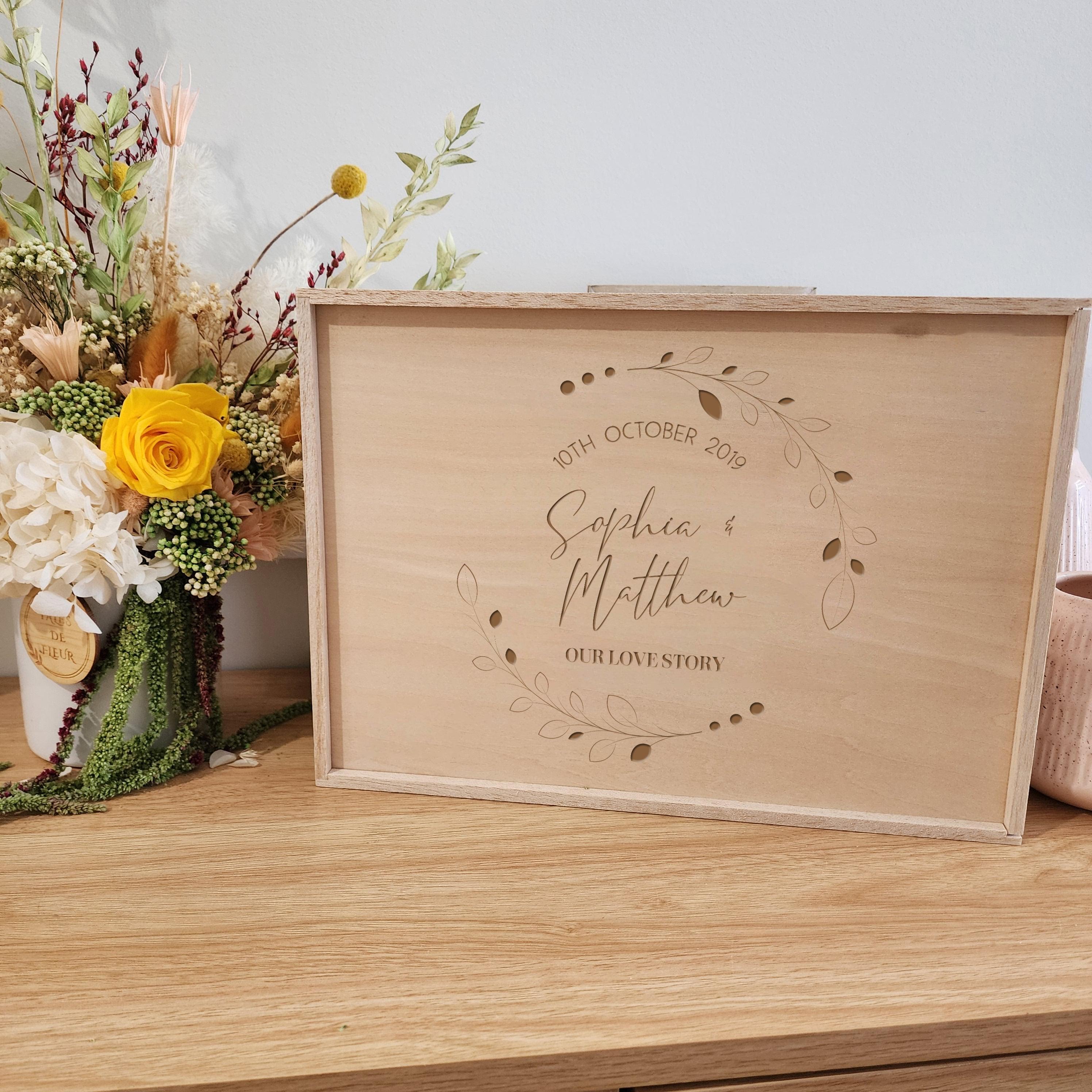 Personalised Dotted Leaves Couples Memory Keepsake Box - Valentine&#39;s Day Gift - The Willow Corner
