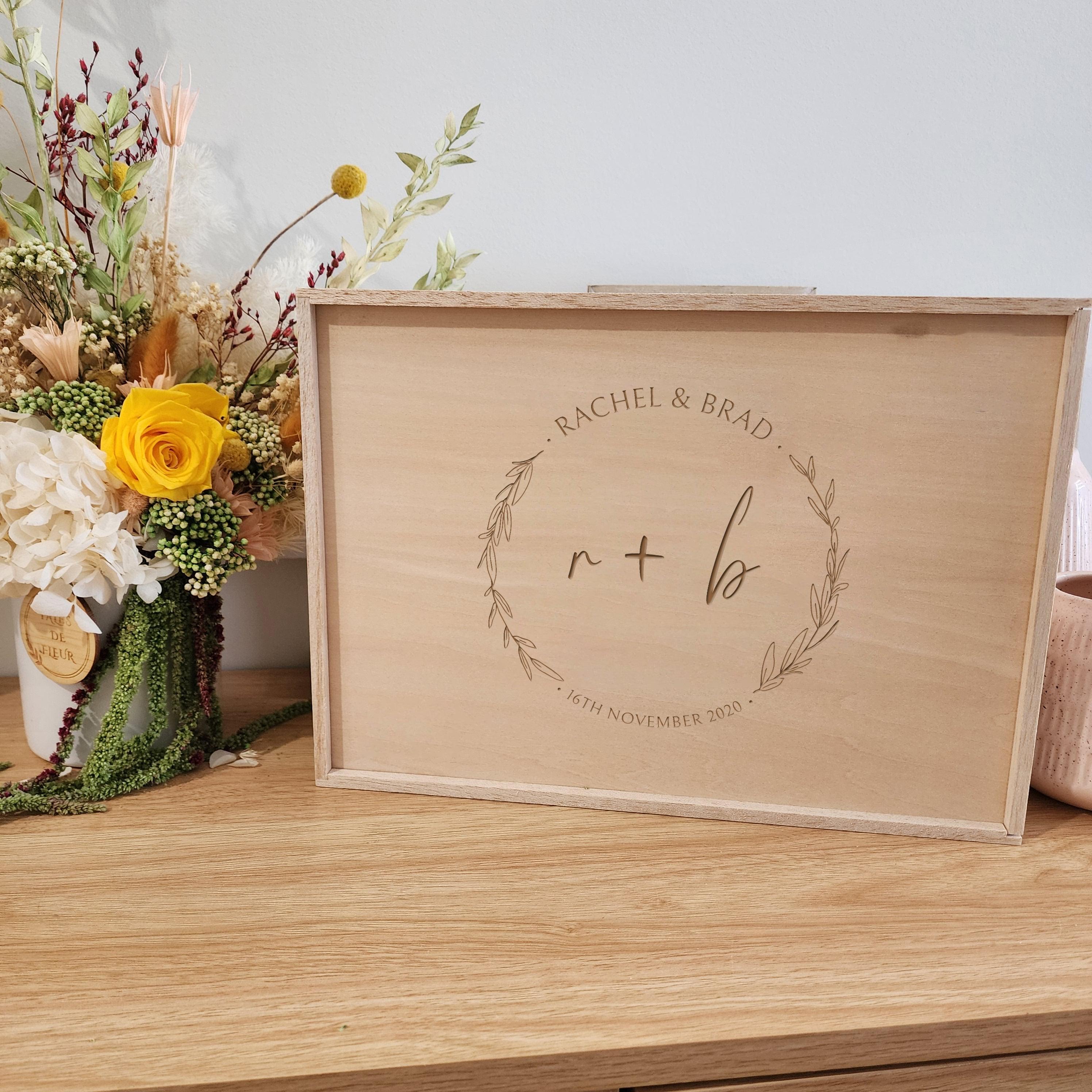 Personalised Monogram Olive Wreath Memory Keepsake Box - Valentine&#39;s Day Gift - The Willow Corner
