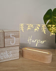 Personalised Night Light 🌙 - Botanical Leaves - The Willow Corner