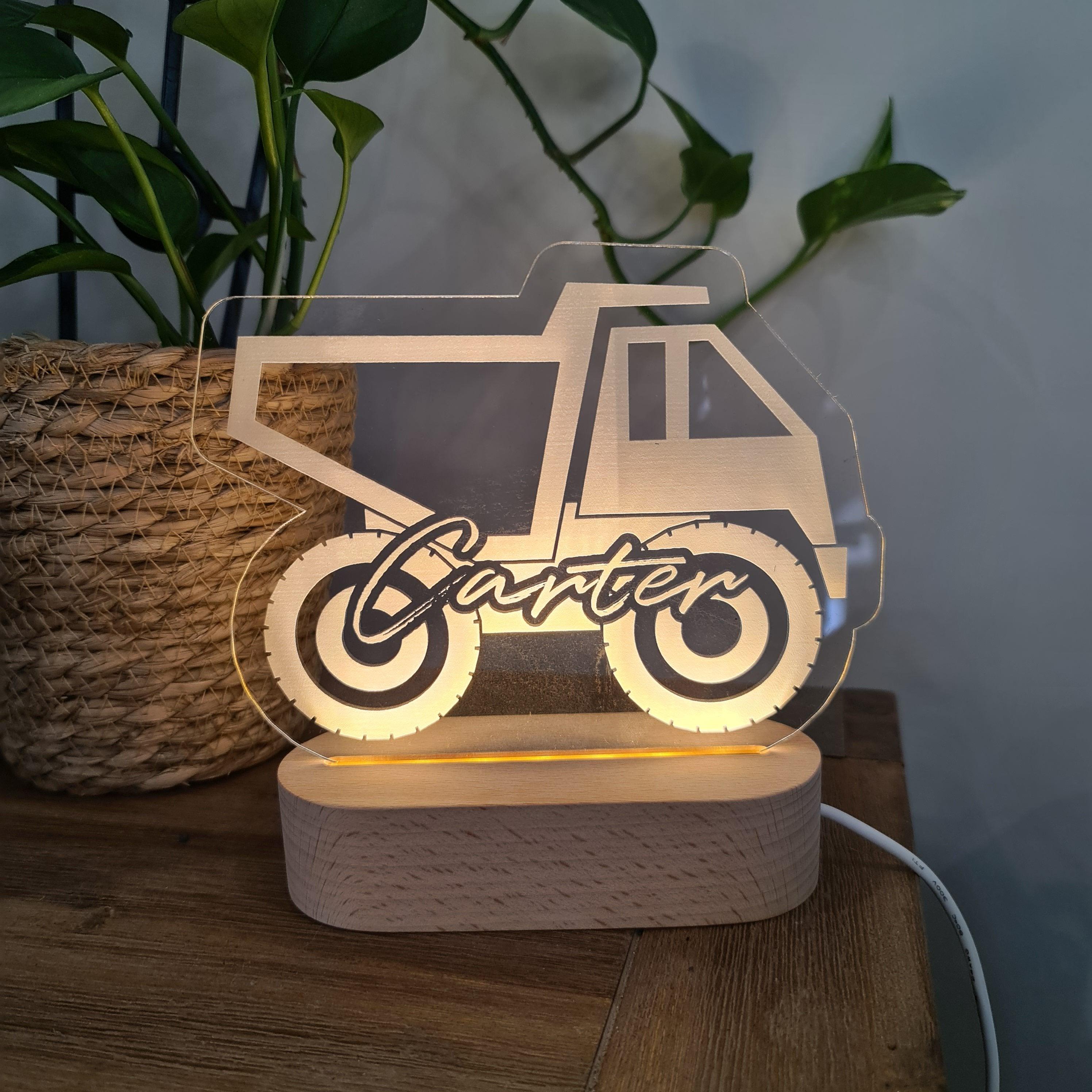 Personalised Night Light 🌙 - Construction Truck - The Willow Corner
