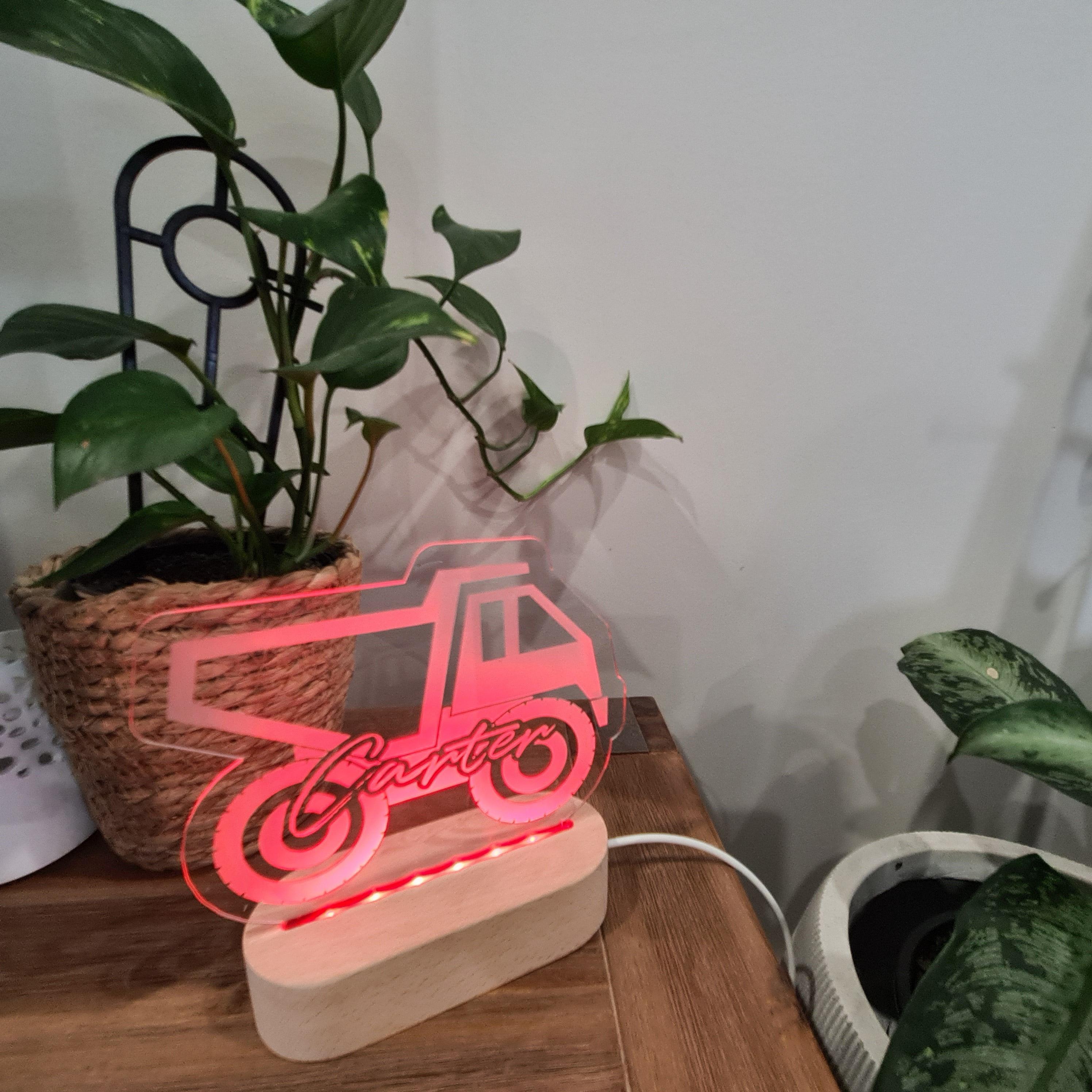 Personalised Night Light 🌙 - Construction Truck - The Willow Corner