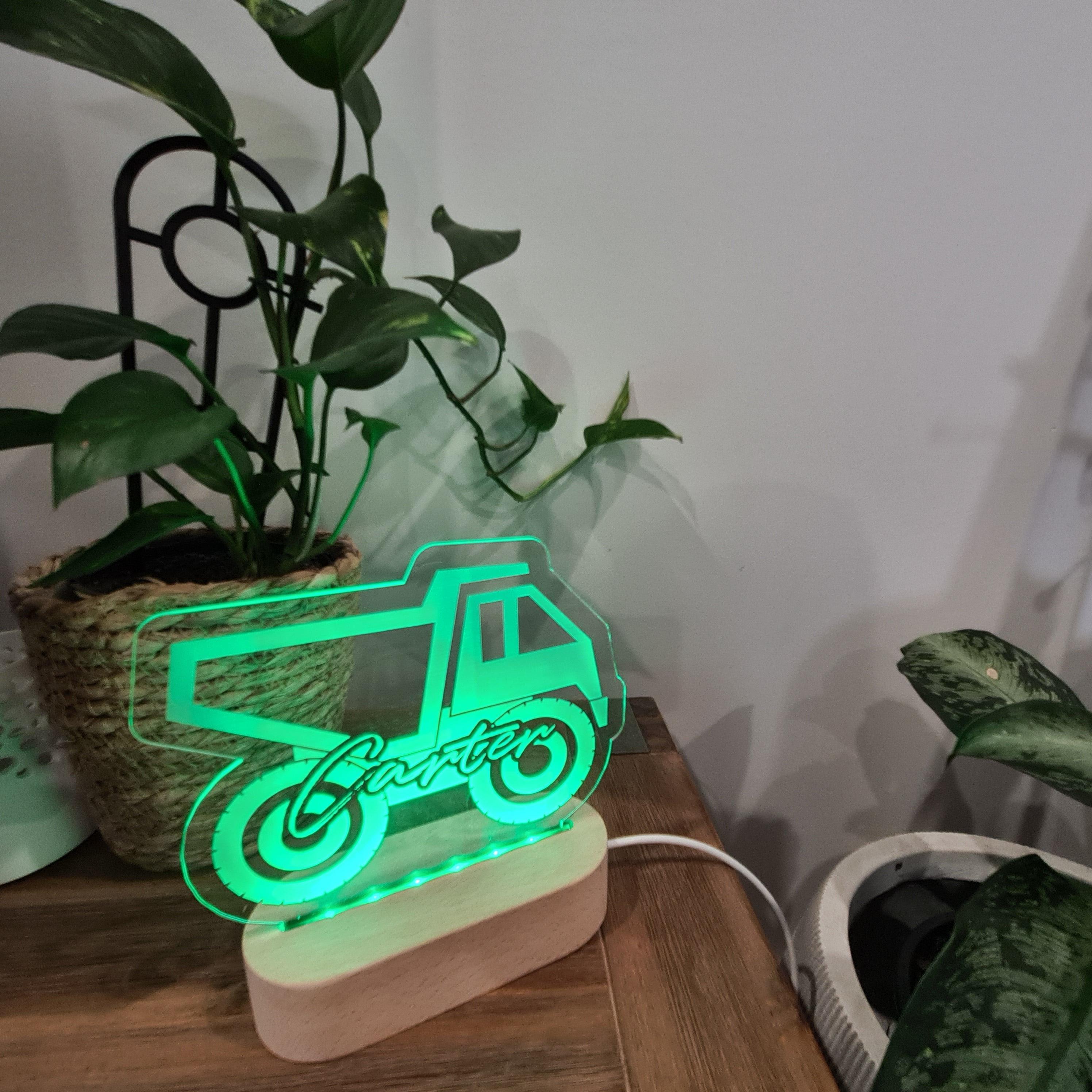 Personalised Night Light 🌙 - Construction Truck - The Willow Corner