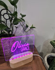 Personalised Night Light 🌙 - Dual Signature Name - The Willow Corner