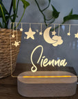 Personalised Night Light 🌙 - Hanging Stars - The Willow Corner