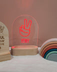 Personalised Night Light 🌙 - Peace Hand - The Willow Corner