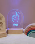 Personalised Night Light 🌙 - Peace Hand - The Willow Corner