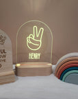 Personalised Night Light 🌙 - Peace Hand - The Willow Corner
