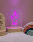 Personalised Night Light 🌙 - Peace Hand - The Willow Corner