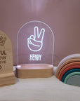 Personalised Night Light 🌙 - Peace Hand - The Willow Corner