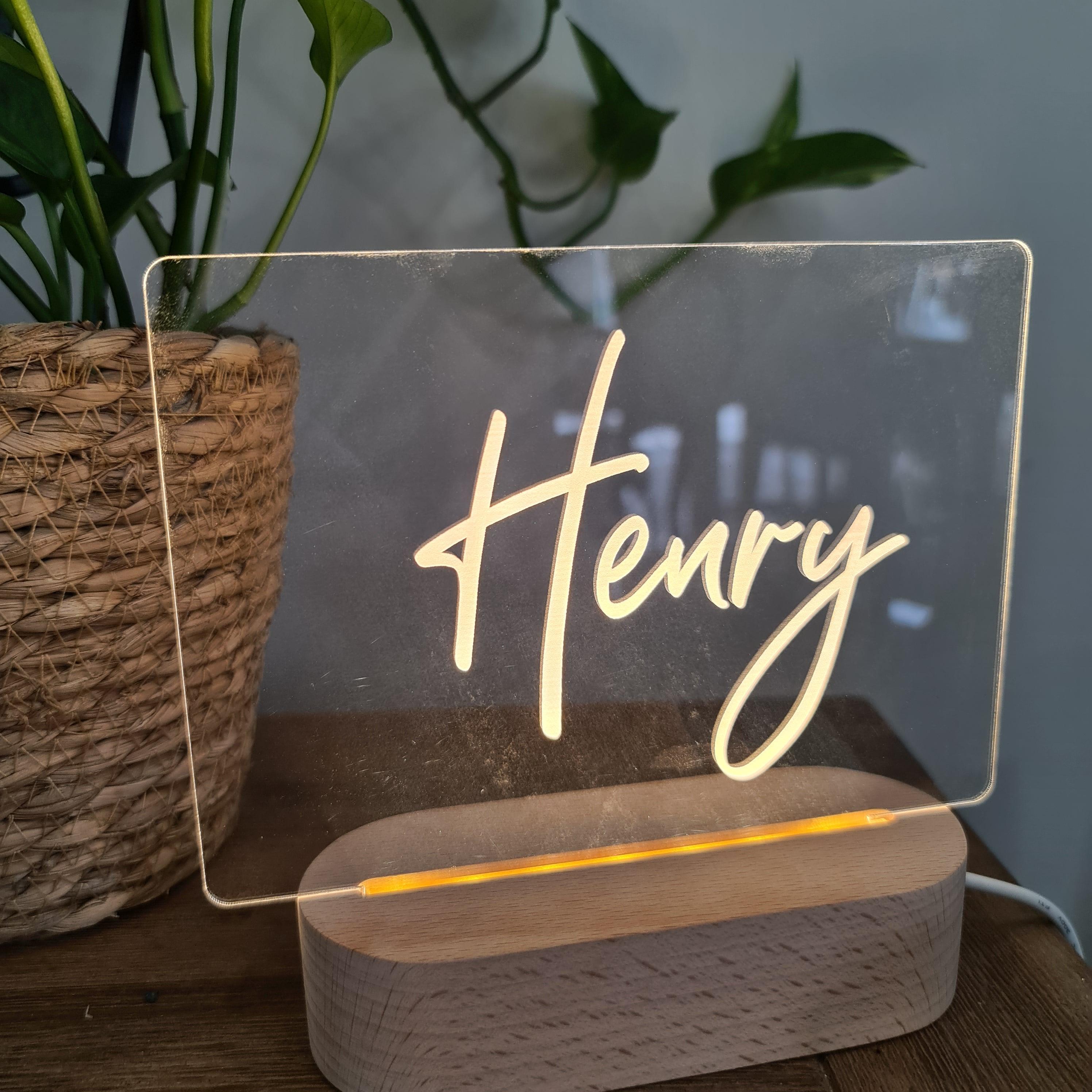 Personalised Night Light 🌙 - Script Name - The Willow Corner