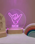 Personalised Night Light 🌙 - Shaka Hand - The Willow Corner