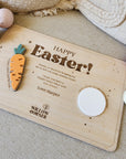 Personalised Wooden Easter Tray with 3D Carrot - Easter Keepsake - The Willow Corner