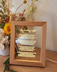 Timber Night Light Frame - Poem - My Guiding Light - Grandmother Mother's Day Gift - The Willow Corner