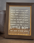 Timber Night Light Frame 🌙 - Quote - Hold Him a Little Longer - The Willow Corner