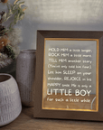 Timber Night Light Frame 🌙 - Quote - Hold Him a Little Longer - The Willow Corner