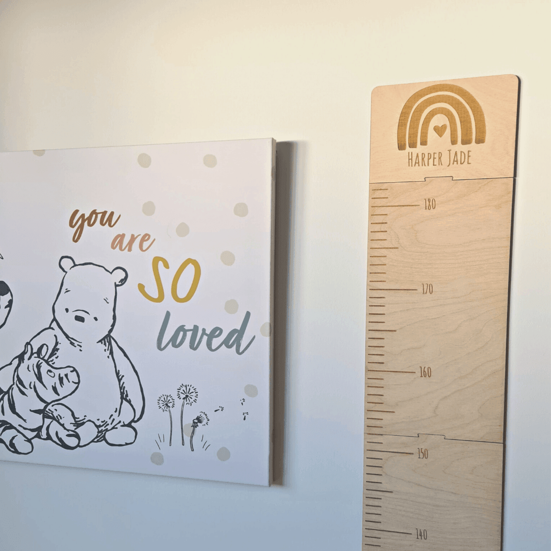 Triple Rainbow Wooden Height Chart - Personalised Growth Chart 🌈 - The Willow Corner