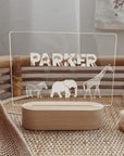 Wildlife Warriors Series 🐯 - Personalised Night Light 🌙 - Safari Animals - The Willow Corner