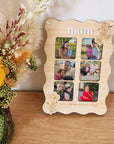 Guided Light Scalloped Frame - 6 Photo Collage Frame - Unique Mother's Day Gift