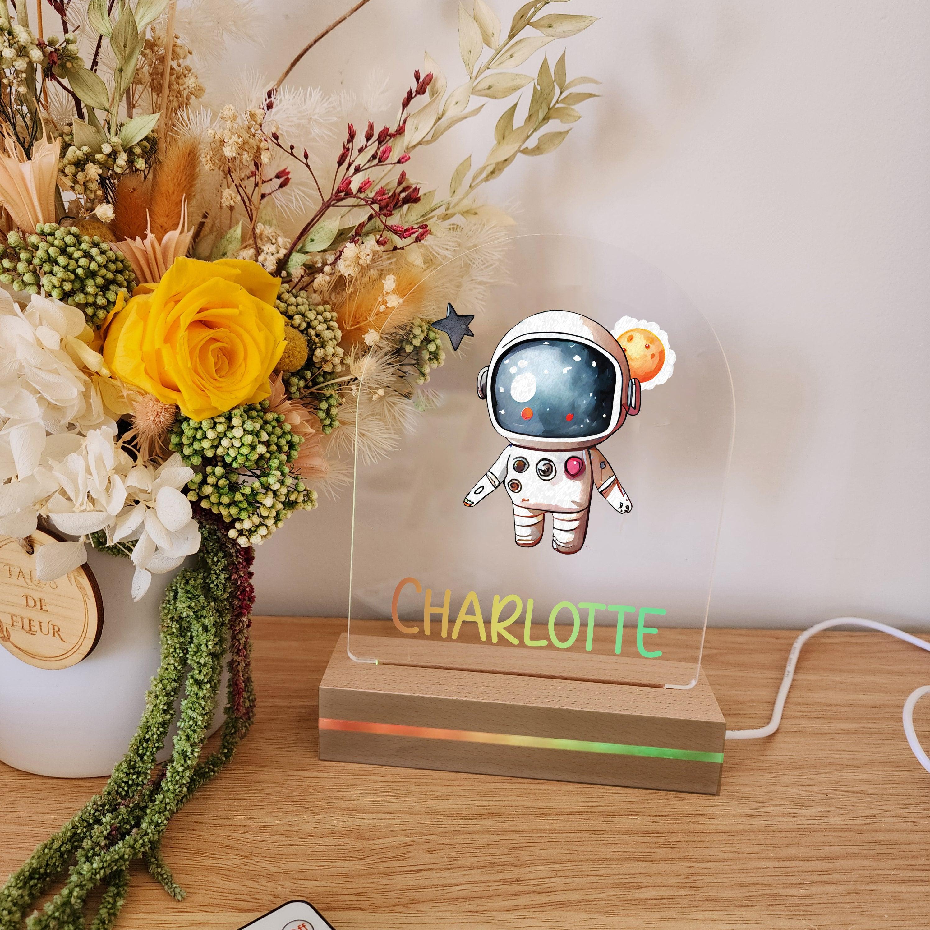 Astronaut in Space Aura+ Personalised Printed Night Light 🌙 - 366 Light Modes - The Willow Corner
