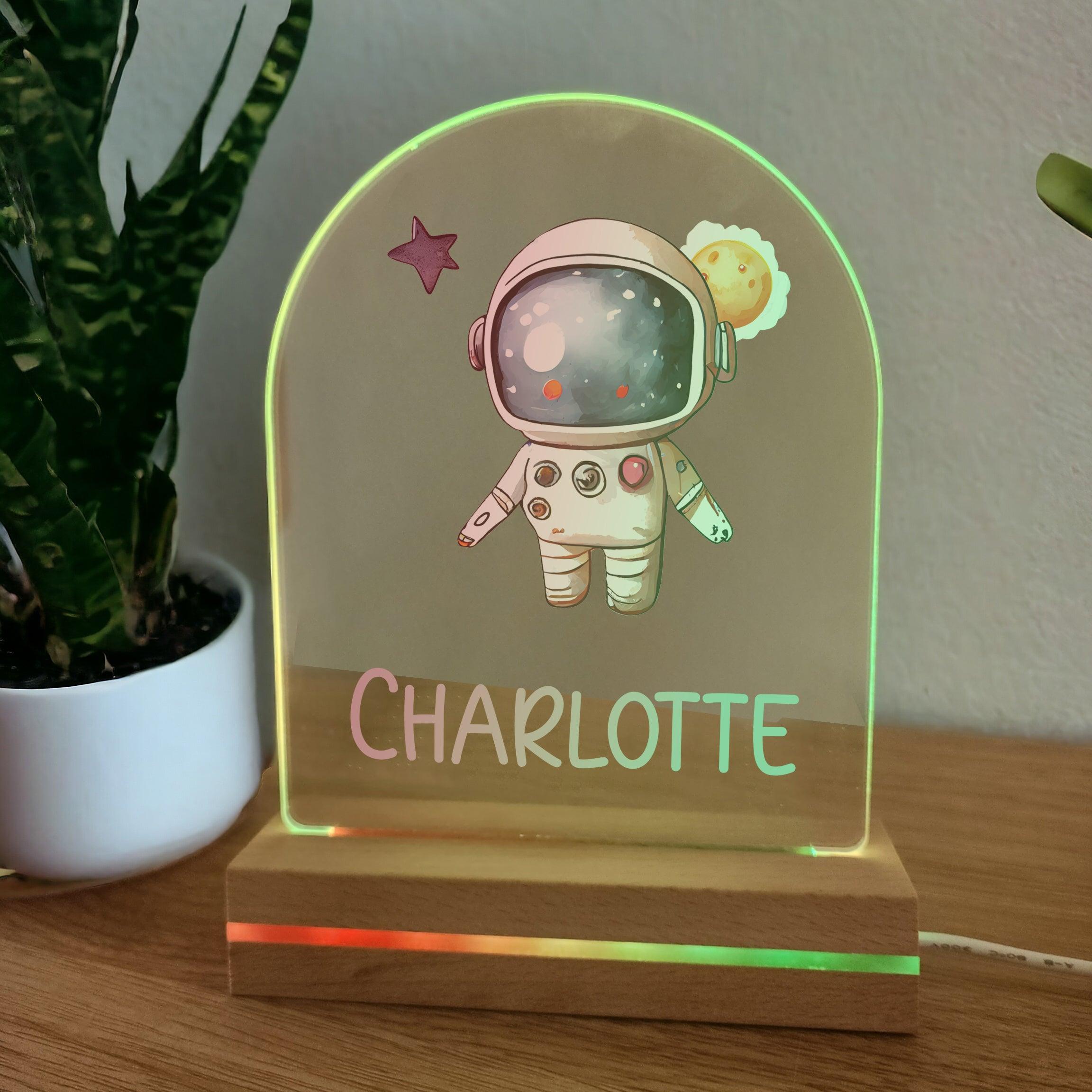 Astronaut in Space Aura+ Personalised Printed Night Light 🌙 - 366 Light Modes - The Willow Corner