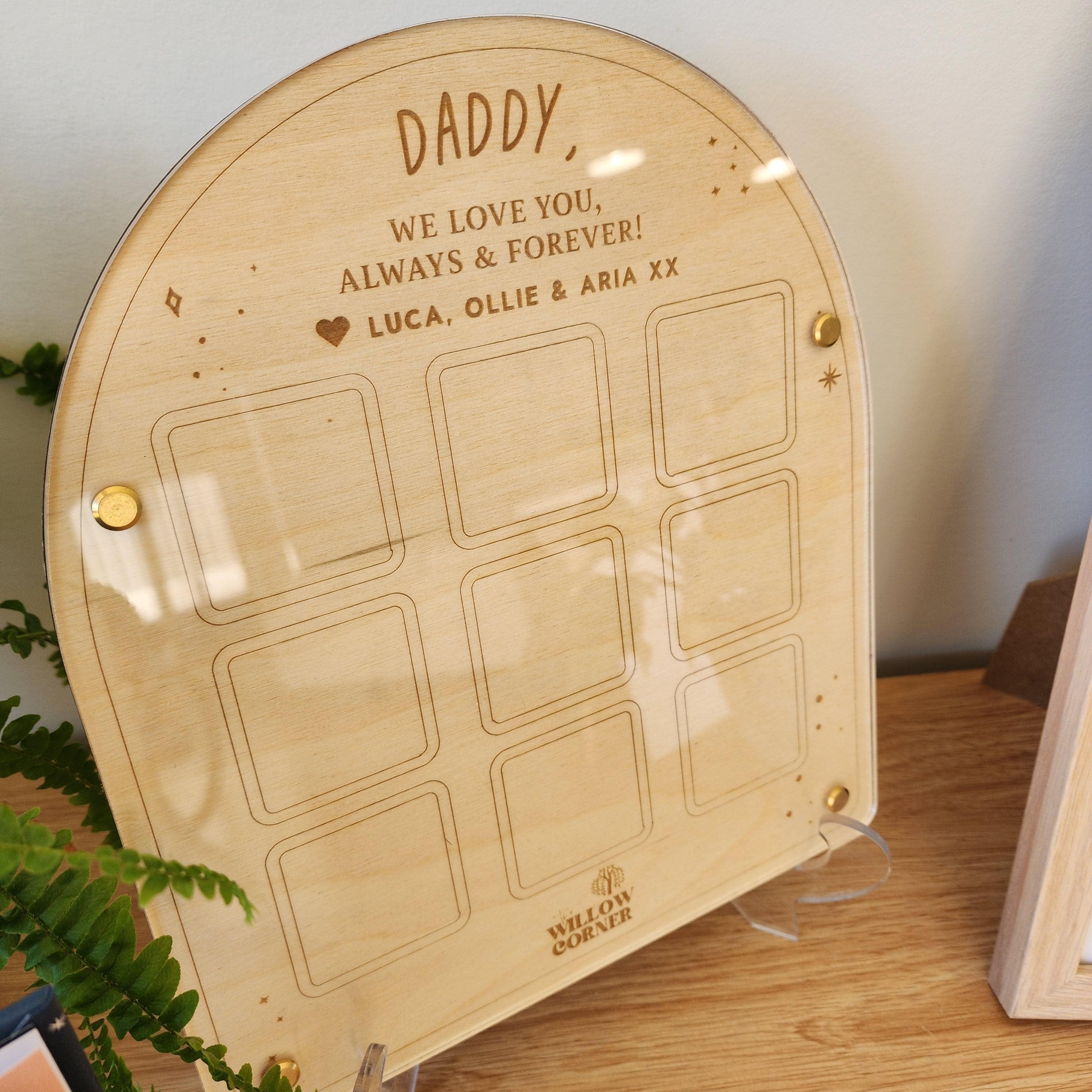 Dad Collage Photo Arch - Personalised Wooden Photo Arch - Father&#39;s Day Gift - The Willow Corner