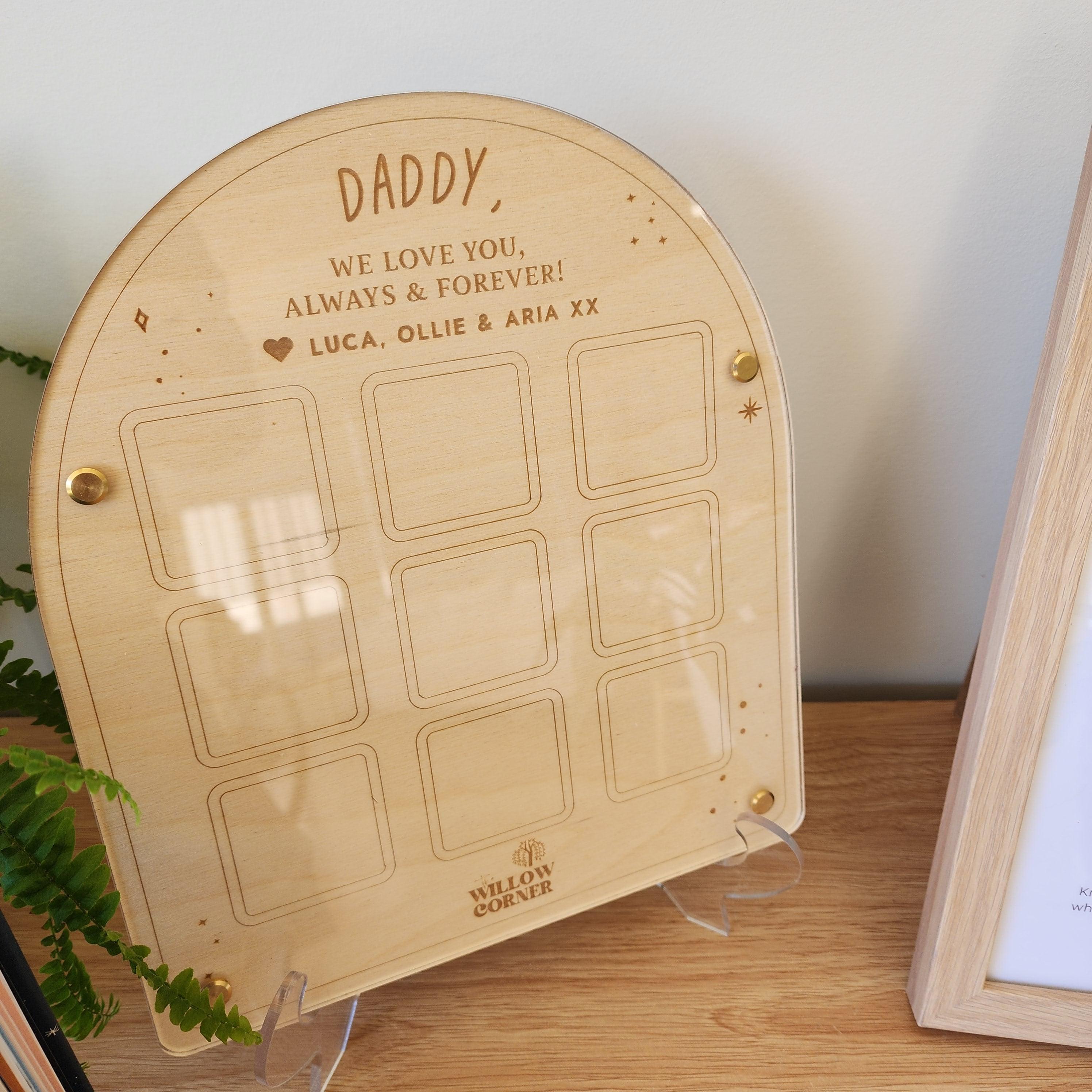 Dad Collage Photo Arch - Personalised Wooden Photo Arch - Father&#39;s Day Gift - The Willow Corner