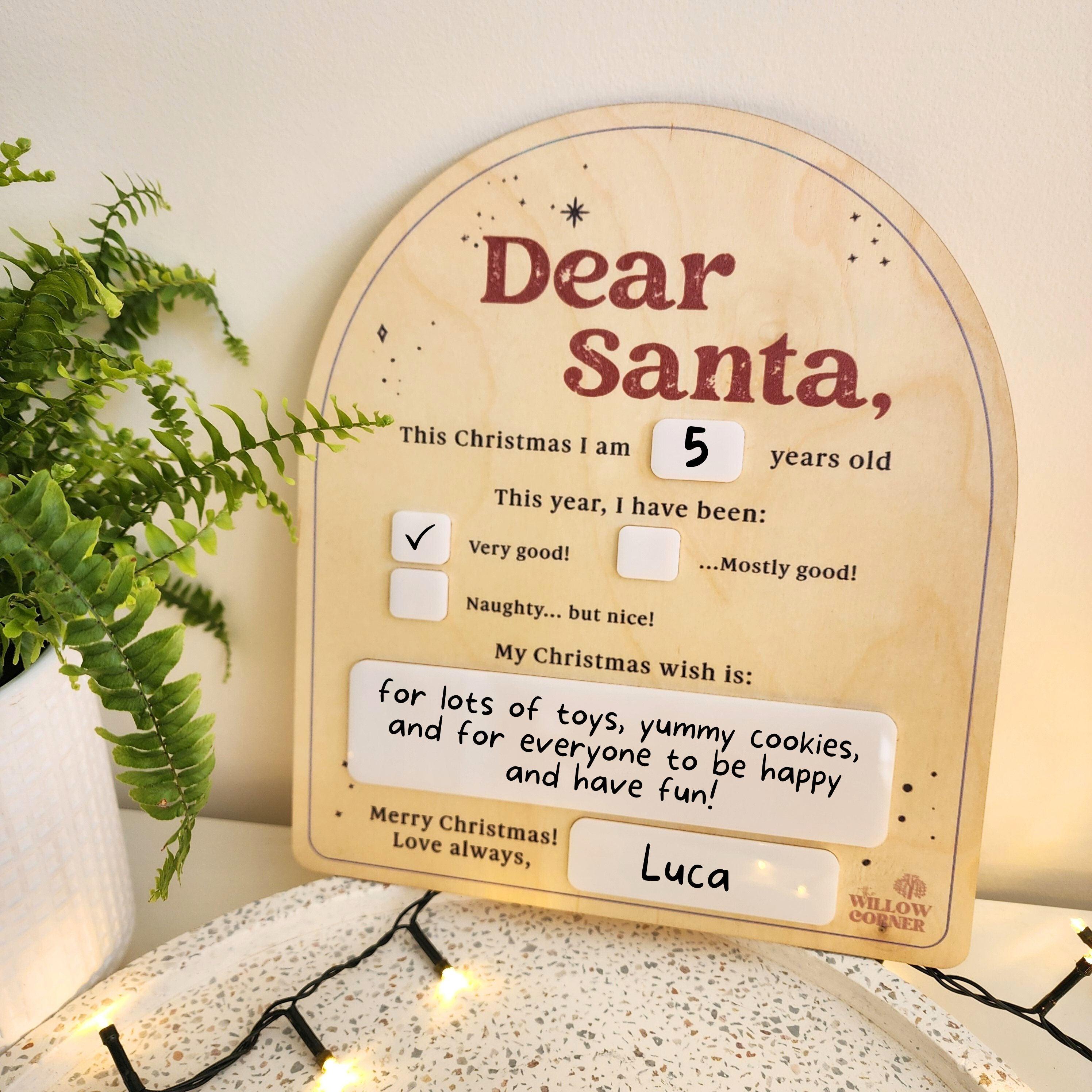 Dear Santa Wooden Arch Board - Reusable Letter to Santa Christmas Decoration - The Willow Corner