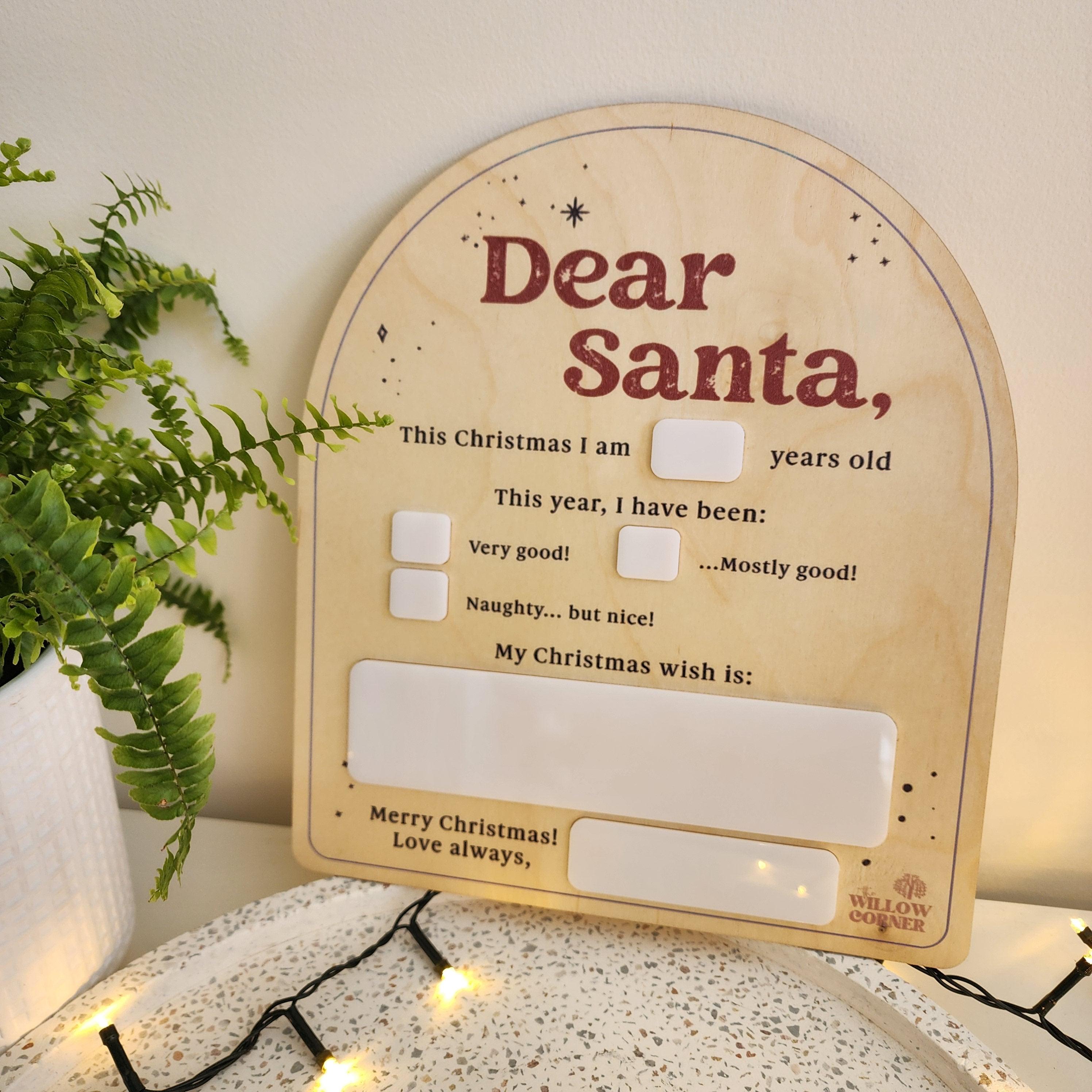 Dear Santa Wooden Arch Board - Reusable Letter to Santa Christmas Decoration - The Willow Corner