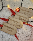 Wooden Christmas Gift Tags - 4 Pack - Four Gift Rule