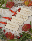 Wooden Christmas Gift Tags - 4 Pack - Four Gift Rule