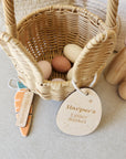 Personalised Easter Bunny Wooden Hang Tag - Easter Day Keepsake - The Willow Corner