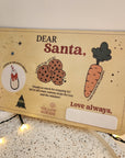 Personalised Wooden Dear Santa Tray - Christmas Eve Family Decoration - The Willow Corner