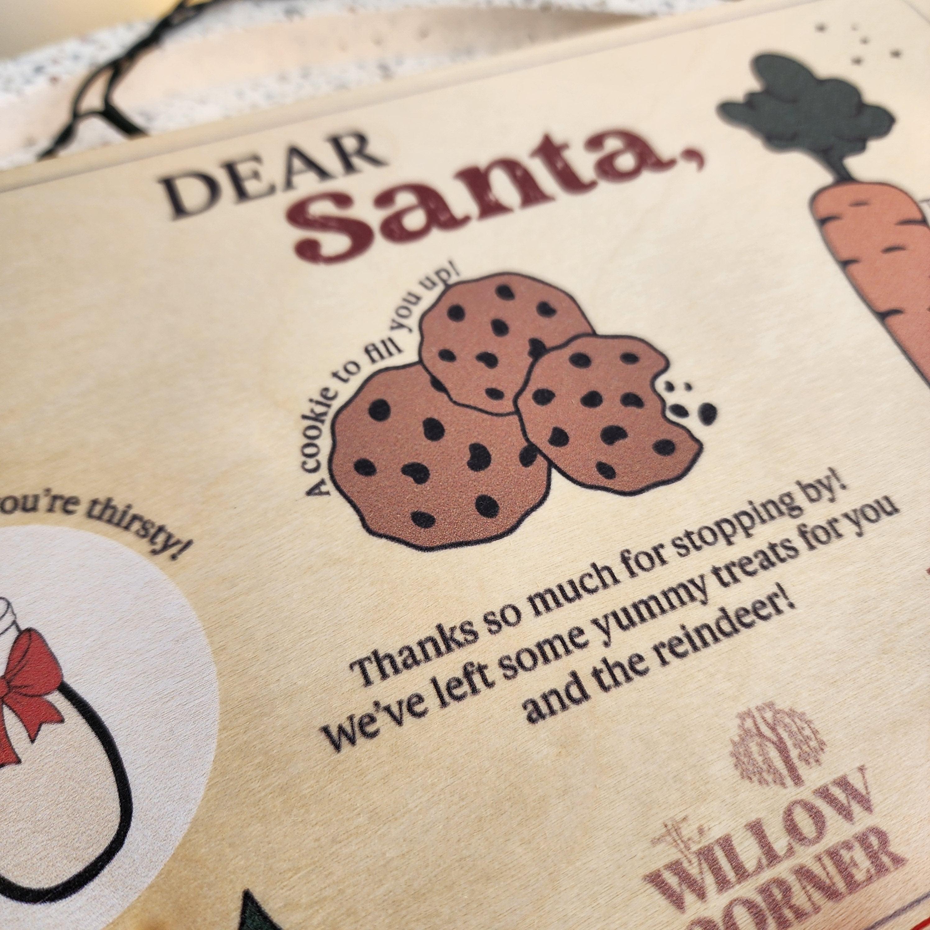 Personalised Wooden Dear Santa Tray - Christmas Eve Family Decoration - The Willow Corner