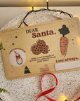 Personalised Wooden Dear Santa Tray - Christmas Eve Family Decoration - The Willow Corner