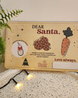 Personalised Wooden Dear Santa Tray - Christmas Eve Family Decoration - The Willow Corner