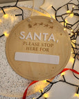 Santa Please Stop Here Engraved Disc - Christmas Hanging Decoration - The Willow Corner