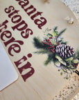 Santa Stops Here Countdown Disc - Christmas Hanging Decoration - The Willow Corner