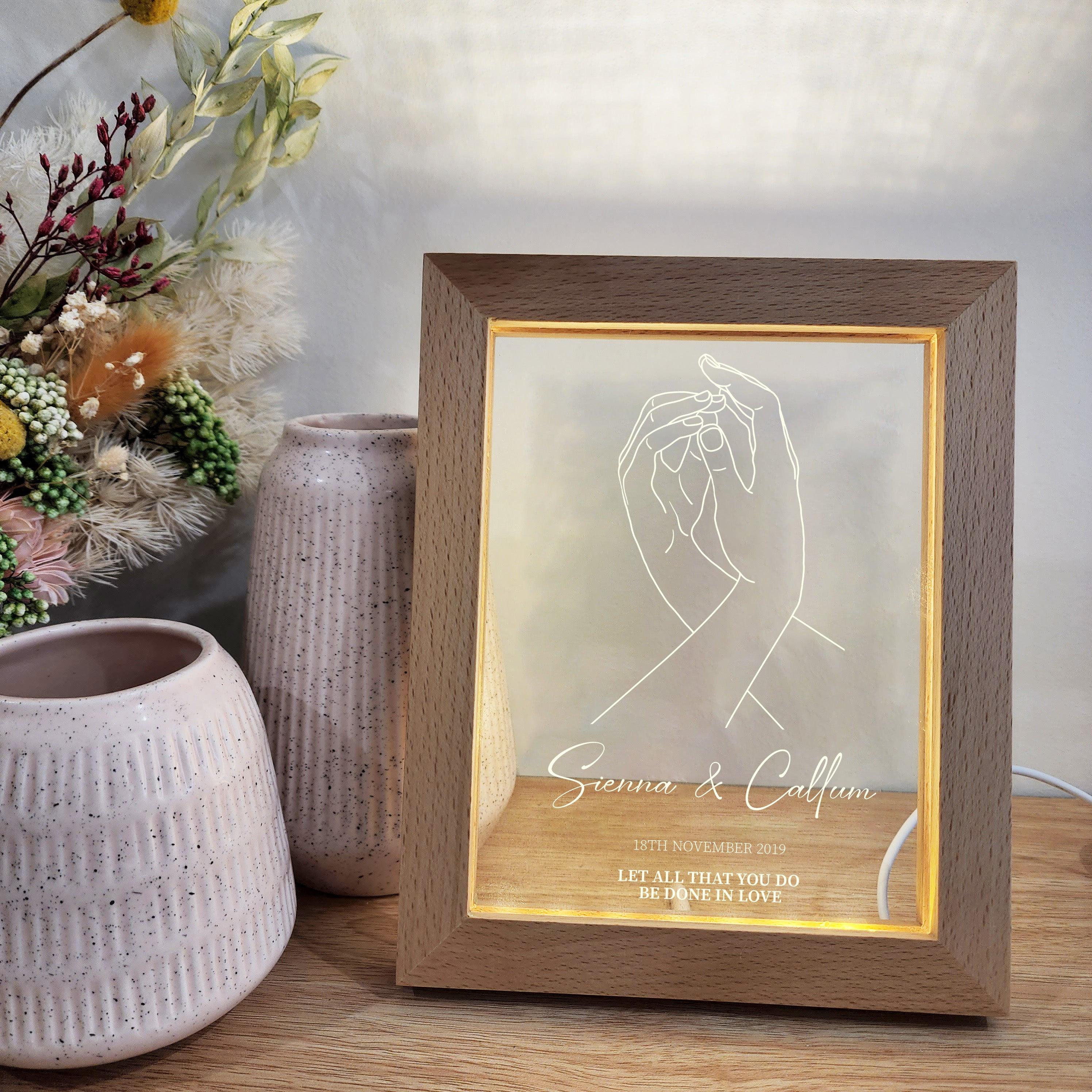 Valentine's Timber Night Light Frame 🌙 - All That You Do - The Willow Corner
