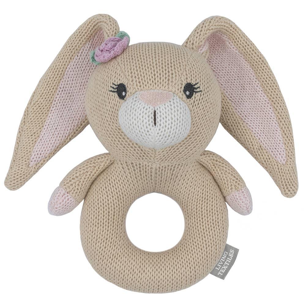 Amelia the Bunny Knitted Rattle - The Willow Corner